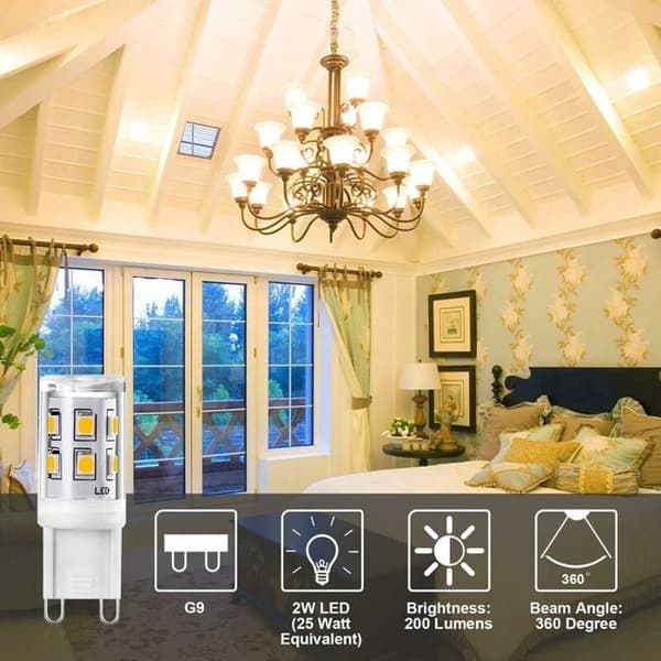 G9 LED-lampor 2W motsvarande 20W varmvit 3000K 200lm 10-pack Odipie-FX-