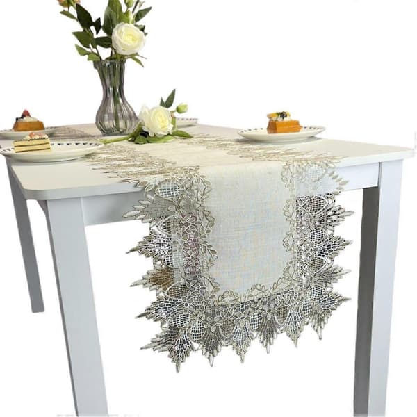 Beige blonde bordløber - 1 stk - 90 x 40 cm