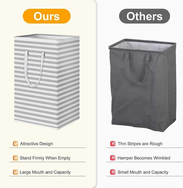 1 pc Laundry Baskets 75L, foldable laundry basket with easy-to-carry extended handles