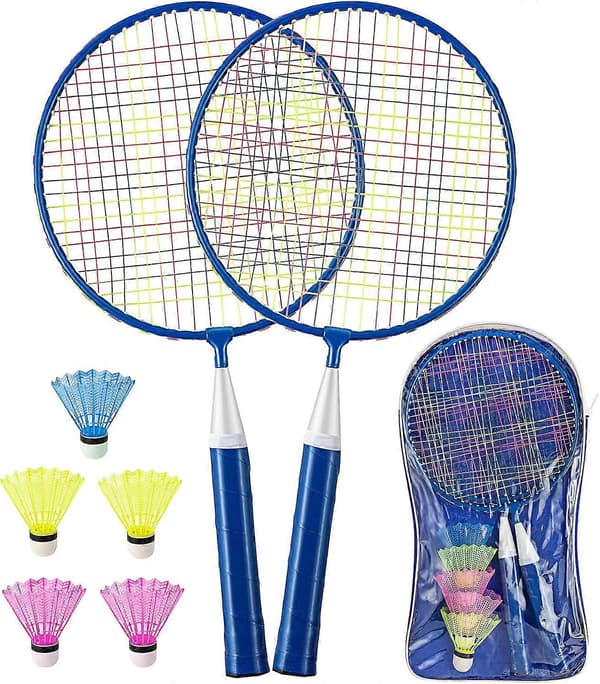 1 par badmintonketsjer til børn Badmintonsæt til børn Nylonlegering Letvægtsketsjer til børn, Begyndere, Indendørs- og udendørssporter
