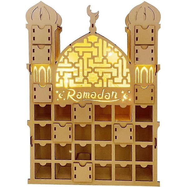 Ramadan Kalender, Genanvendelig Trækalender med 30 Skuffer, Eid Mubarak Dekoration, Ramadan Kalender