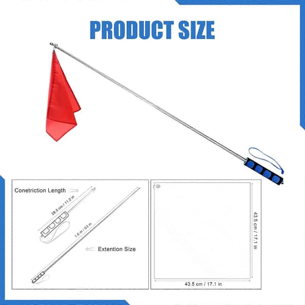 Horse Training Flag Equestrian Training Flag with Retractable Flagpole Replacement Blue Handle Blue Handle