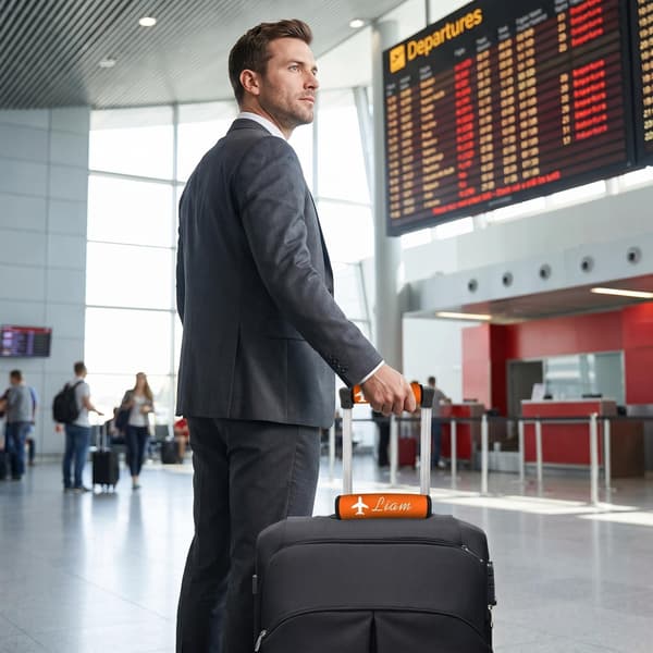 Personalized Name Luggage Handle Wrap, Durable Single Letter Handle Cover, Easy to Install Suitcase Grip