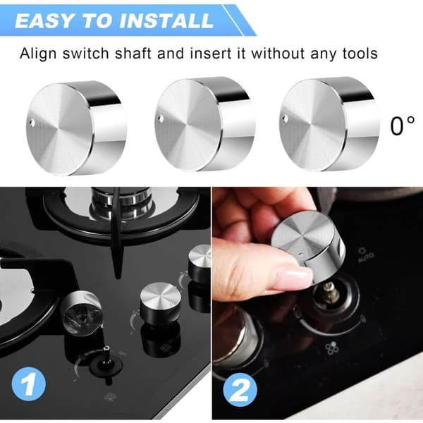 Gas Stove Knobs, 8 Pcs Cooker Knobs, Universal Adjustment Knobs, for Oven, Stove and Hob