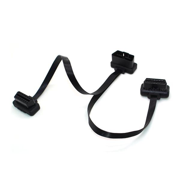 OBD2 Kabelkontakt Bil OBD2 16-polet 2-i-1 Konverteret Diagnostisk Forlængerkabeladapter