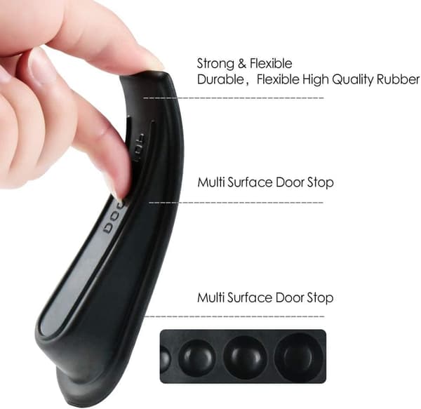 Rubber Door Stop, Suitable for All Floors, Non-Slip and Scratch-Free Design (5-Pack)