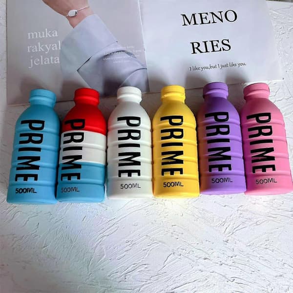 Prime Bottle Blød Squishy Legetøj - Klembar Stressaflastende Legetøj til Børn & Voksne Blå Blue
