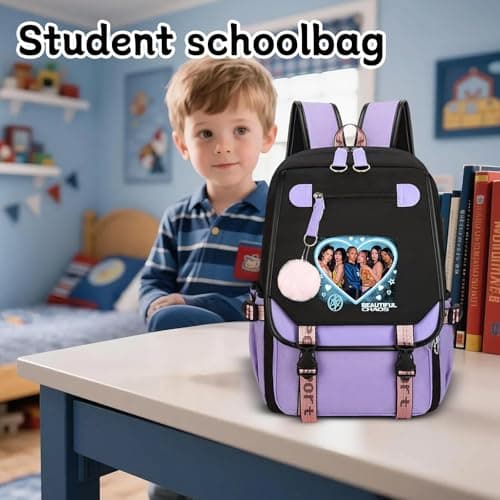 DPKLAD Katseye Ryggsäck Katseye Merch Campusväska Korea Pop Ryggsäck för Fans Lättviktsresor Nya Semesterpresenter（03-E） 03-e 03-e