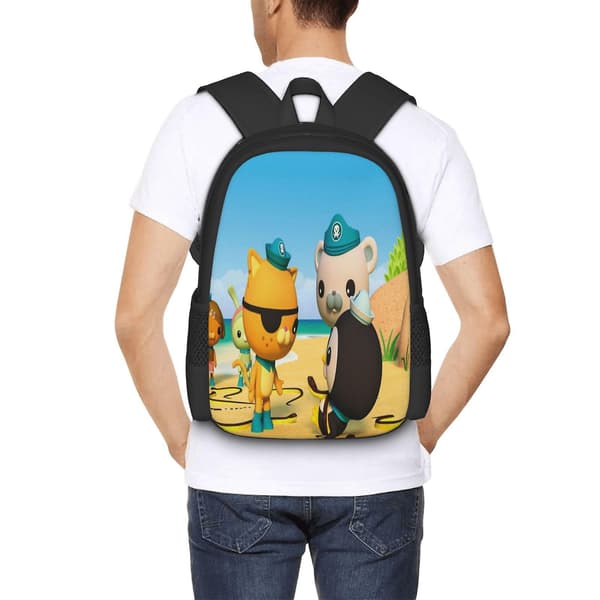 Octonauts Backpack Large Capacity Laptop Bag Lightweight Adjustable Straps Casual Large Capacity