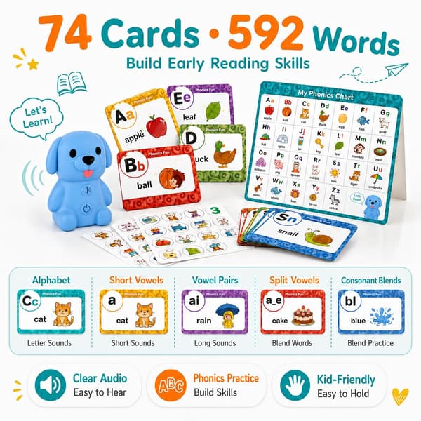 Interactive Reading Dinosaur, Dino Reading Pen with 73 Talking Flashcards, Talking Learning Toy for Preschool, Kindergarten, Homeschooling, Phonics 1pc 1pc