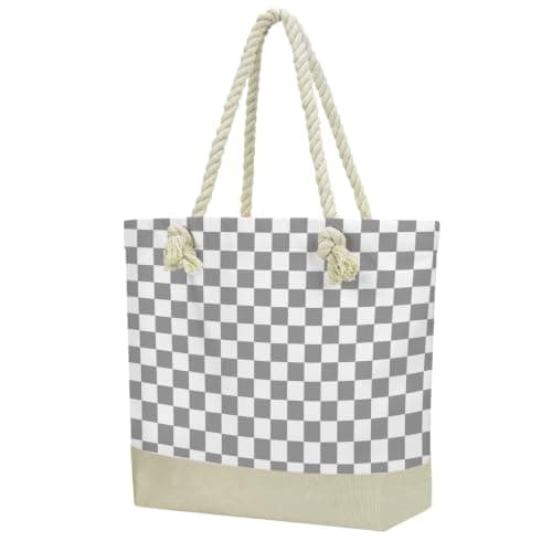 Fokongna strandväskor vattentät sandtät tygväska resväskor för kvinnor 1267-1297 Black Checkerboard Black Checkerboard