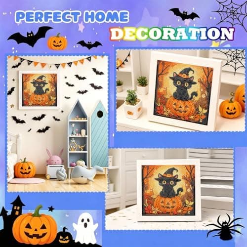 bleihum Halloween Diamantkunstsett for barn 8-12 år med ramme 7x7tommer CC1204-US CC1204-US