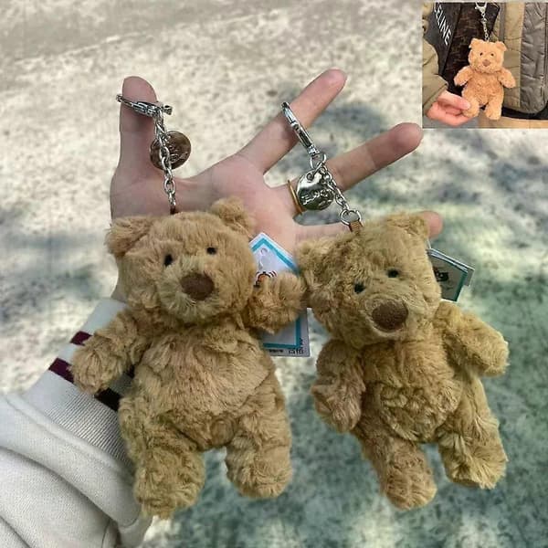 Barcelona Bear Plush Toy Keychain - Mini Stuffed Bear Doll Pendant Gift for Girlfriend