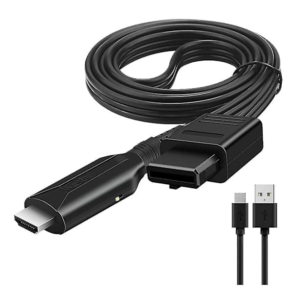 Hd N64/Gamecube/SNES til HDMI-konverter - Plug and Play 1080p Hd Link - Wiistar Hd-kompatibel Sort