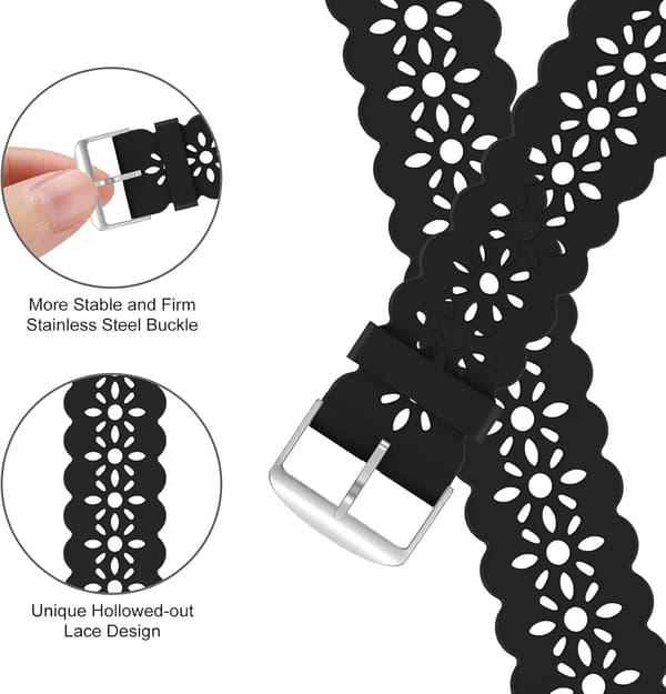 Silikon blondebånd kompatibelt med Apple Watch-rem 38mm 40mm 42mm