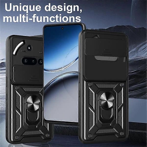 Fodral til Nothing Phone (3a) med skyvbart kameralokk PC + TPU Stativ Telefondeksel (Rosegull)