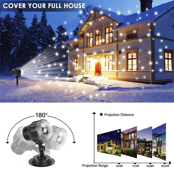 LED snefaldslys LED-projektor snefaldslys til havesnefnug Roterende LED-lys