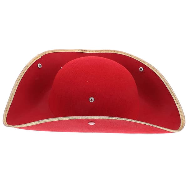 Red Triangular Pirate Hat for Adults, Carnival Party Accessory, 1 Piece
