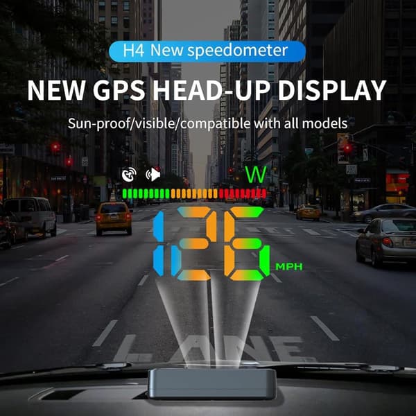 Head-up-display for biler, bil-HUD H4, GPS-hastighetsmåler