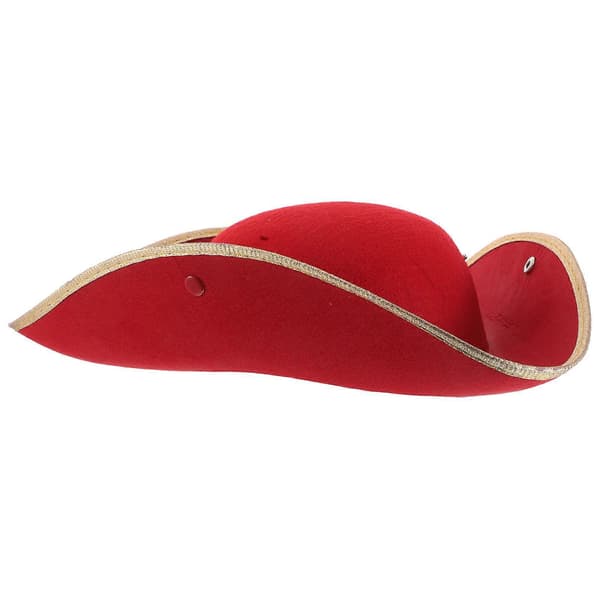 Red Triangular Pirate Hat for Adults, Carnival Party Accessory, 1 Piece