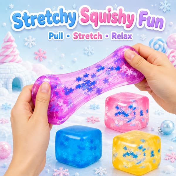 4 stk isbit-squishy-leker med snøflak, sakte stigende stresskuber 4 isbit 4 Ice Cube