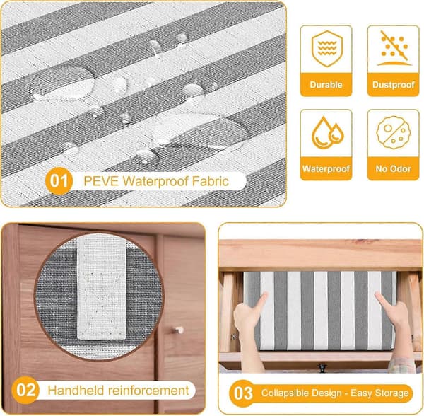 1 pc Laundry Baskets 75L, foldable laundry basket with easy-to-carry extended handles