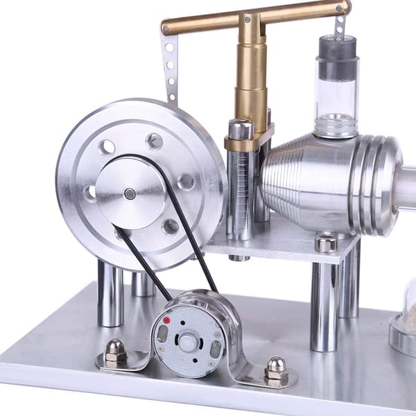 Hot Air Stirling Engine Model Building Kit, DIY Balance Beam Style Stirling Engine Assembly Kit with LED Light, Stirling Engine Construction Set Type 4 Type 4