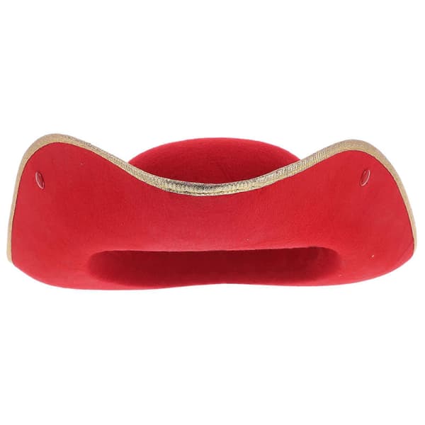 Red Triangular Pirate Hat for Adults, Carnival Party Accessory, 1 Piece