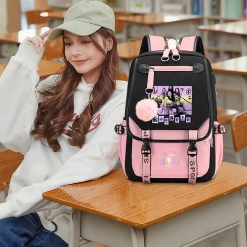 DPKLAD Katseye Ryggsäck Katseye Merch Campusväska Korea Pop Ryggsäck för Fans Lättviktsresor Nya Semesterpresenter（01-E） 01-e 01-e