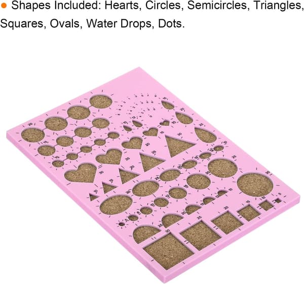 Paper Quilling Template, 8x6 Inch, Paper Coiling Shape Tool, DIY Artwork Pink Pink