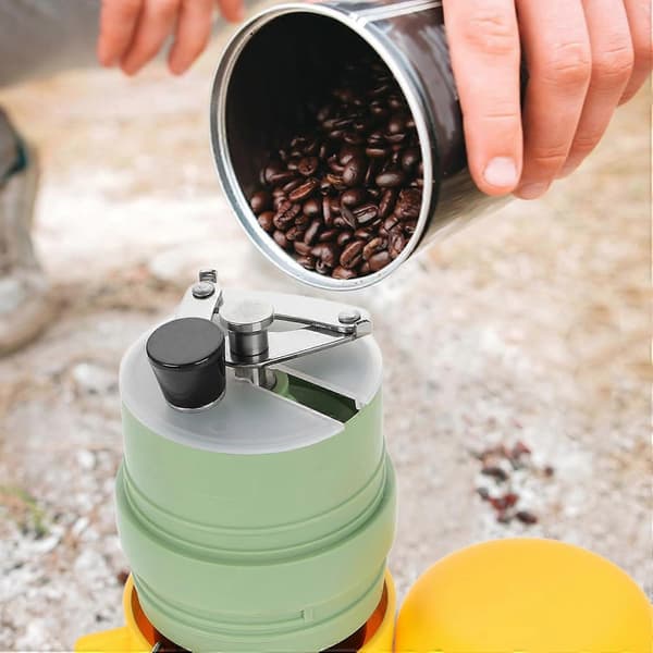 Manual Coffee Grinder with Adjustable Grind Settings, Compact Hand Crank for Travel and Camping