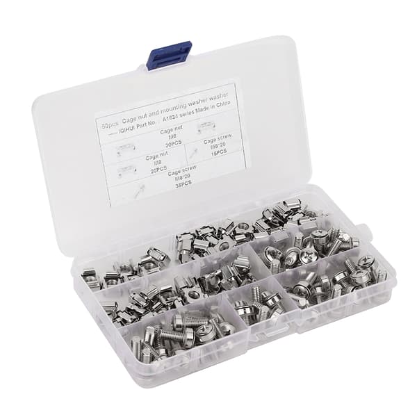 50 st M6x20 Nätverksskåp Rackskruvar M6 Burmutter Set