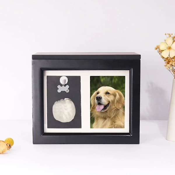Pet Urn for Ashes Large Capacity for All Pets Unique Design with Photo Frame Black