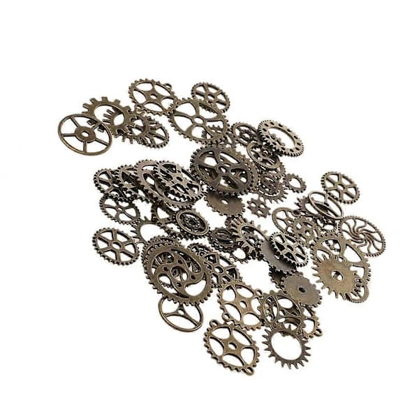 200g Mixed Bronze Steampunk Gears and Cogs Watch Hands Charm Pendant