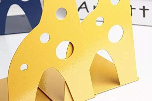 Søde bogstøtter, skridsikre girafdyr bogstøtter til hylder Dekorativ til børn Gul 1 par