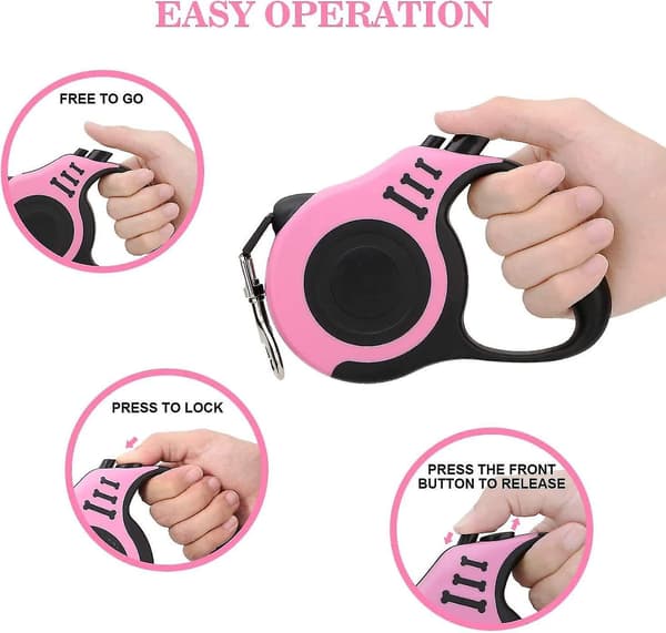Retractable Dog Leash, Dog Walking Leash with Non-Slip Handle, Suitable for Small/Medium Dogs or Cats