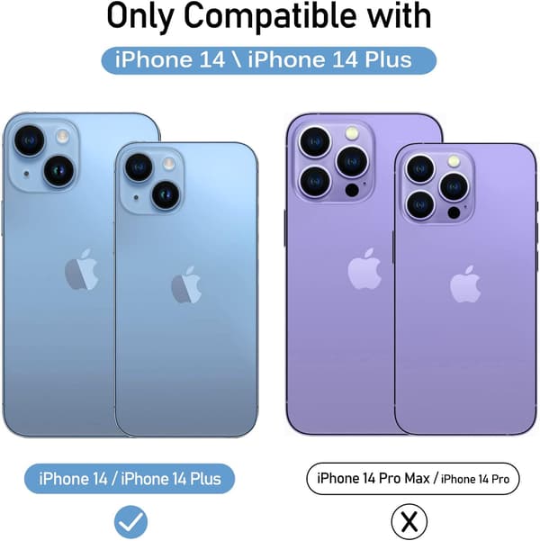 [4 stykker] Bakre kamerabeskyttelse kompatibel med iPhone 14 6.1“ / iPhone 14 Plus 6.7'' Kamera, Kamerabeskyttelse [Anti Scratch] Ultra Resistent Temp
