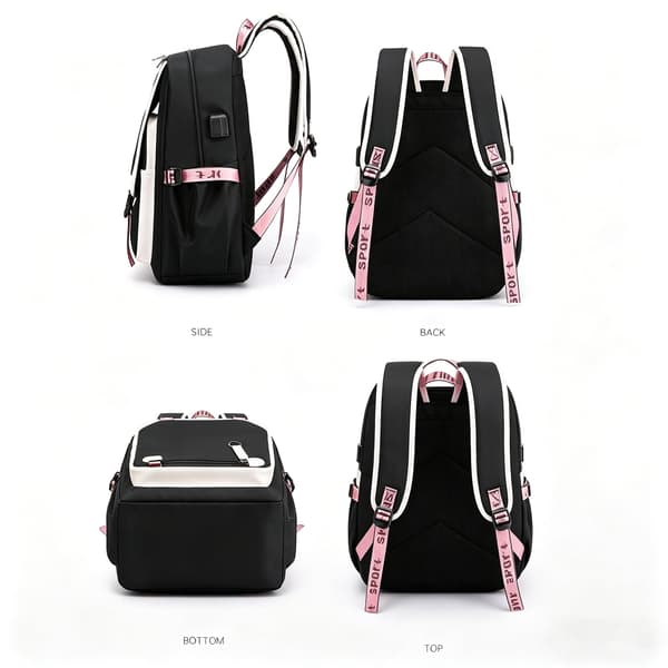 KATSEYE Ryggsäck Merch Casual Laptop Ryggsäck Rosa Pink
