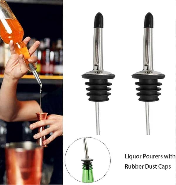 Spritflaskhällare 24 st. Pipar i rostfritt stål med lock för vin och olja, droppfri passform