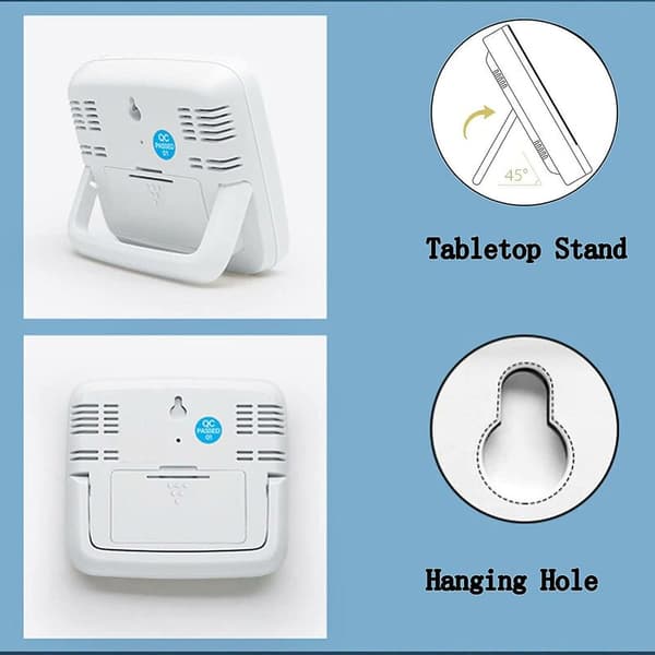 Indoor Thermometer Hygrometer with Backlight, Set of 2, Humidity Sensor for Nursery, Displays ℃/℉, Clock & Date