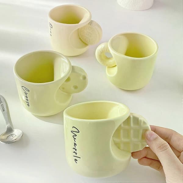 270 ml Ceramic Coffee Mug with Handle, Microwave and Dishwasher Safe for Home and Office