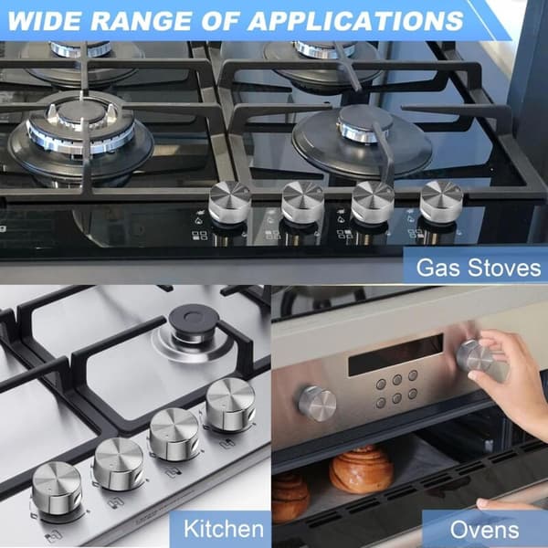 Gas Stove Knobs, 8 Pcs Cooker Knobs, Universal Adjustment Knobs, for Oven, Stove and Hob