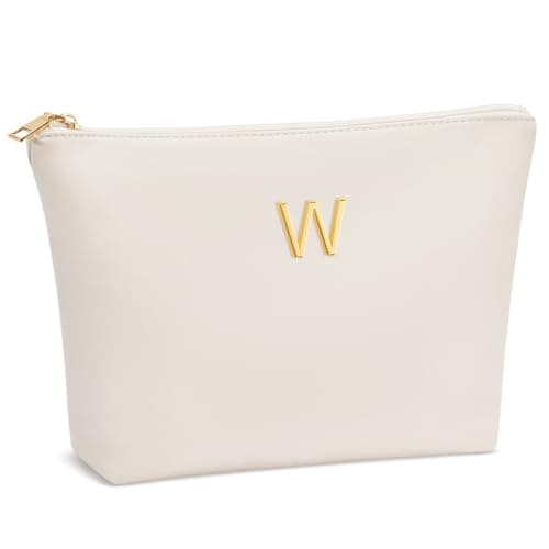 Damegaver Jenter Initial Sminke Kosmetisk Reise Toalettmappe Beige W Beige W
