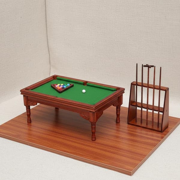 Milageto 1:12 Skala Billardbord Realistisk Model Miniature Billardbord Sæt til Diorama