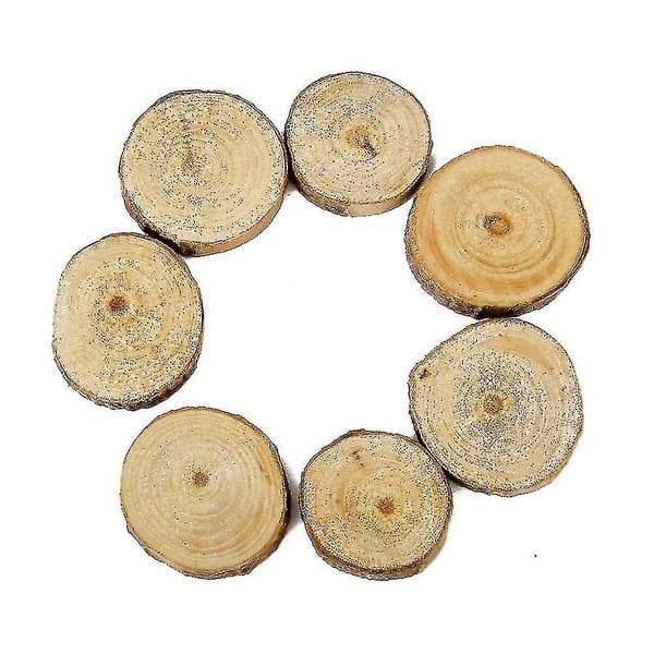 100 st Träskivor Träbitar För DIY Hantverk Bröllopsdekorationer 2-3cm-dwdz