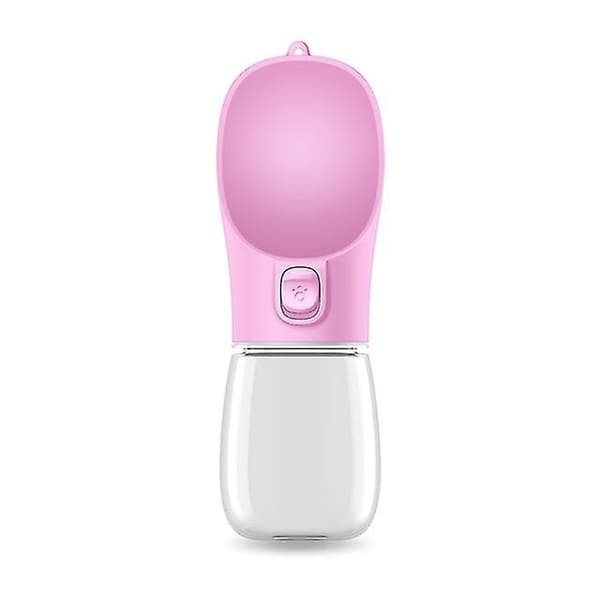 Bærbar hundevannflaske lekkasjesikker mater rosa