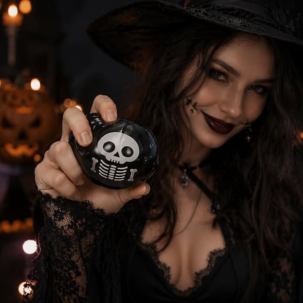 Halloween Dumpling Squishies Klemmelegetøj, Uhyggelige Glitter Dumpling Squishies Legetøj Stressbolde til Voksne, Jumbo Giant Rainbow Dumpling 01#sort 01#black