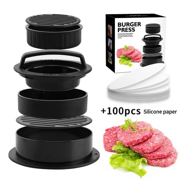 3-in-1 Hamburger Press with Removable Bottom