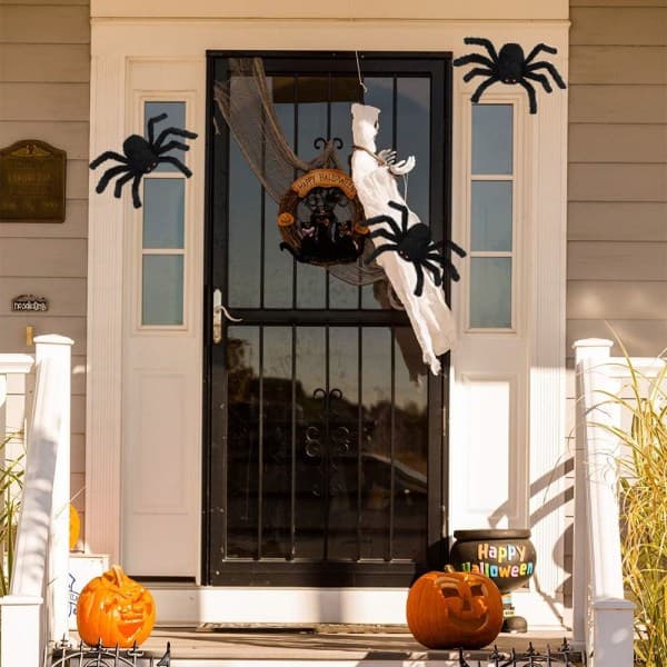 Halloween Dekoration - 2 Store Edderkopper 30cm