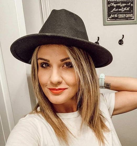 Klassisk Panama-hatt med bred brätte för damer, Bältesspänne, Fedora-hatt i ull